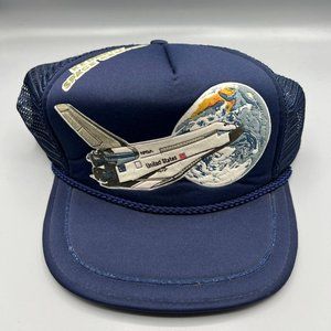 Kennedy Space Center NASA‎ Trucker Hat USA Snap back Cap Navy Blue Men